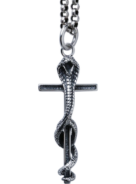 复古项链十字架夜店银吊坠