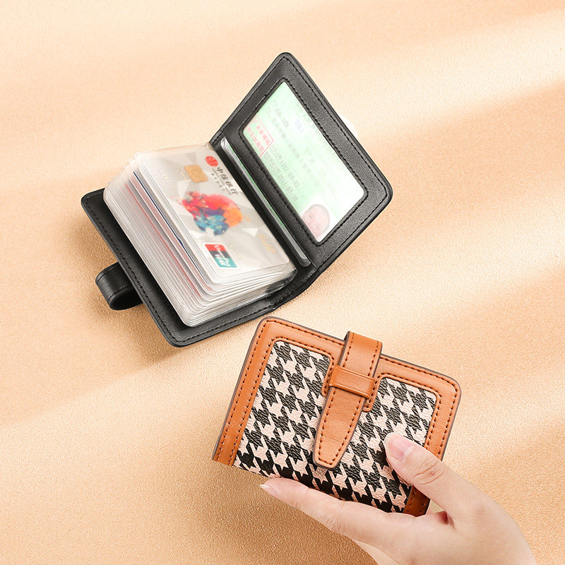 驾驶证卡包女超薄小巧精致高档多卡位大容量防消磁千鸟格ins潮