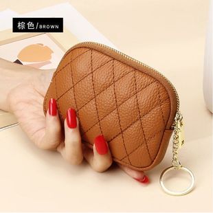 真软皮手拿拉链小钱包女迷你小包收纳钥匙包卡包硬币复古零钱包