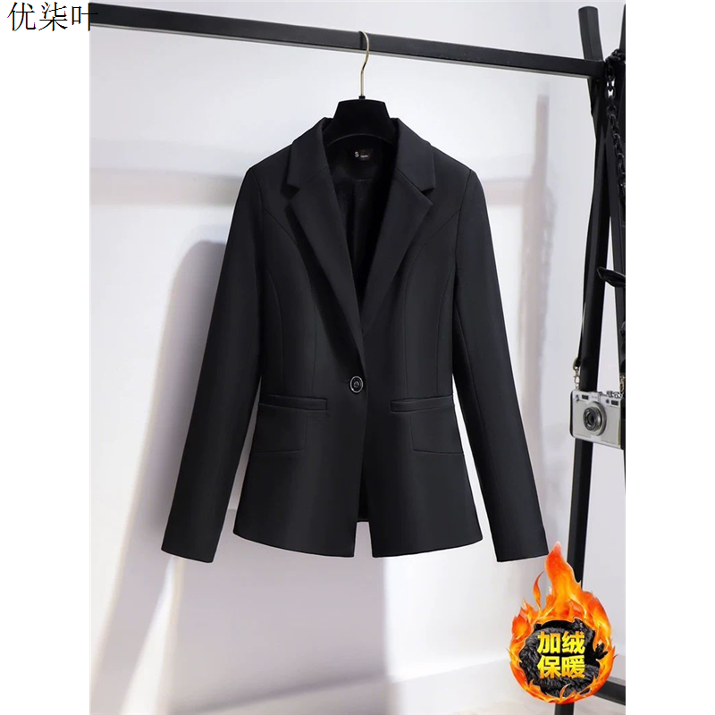 加绒西装套装女2025新款秋冬高级感气质商务正装加厚保暖西服外套