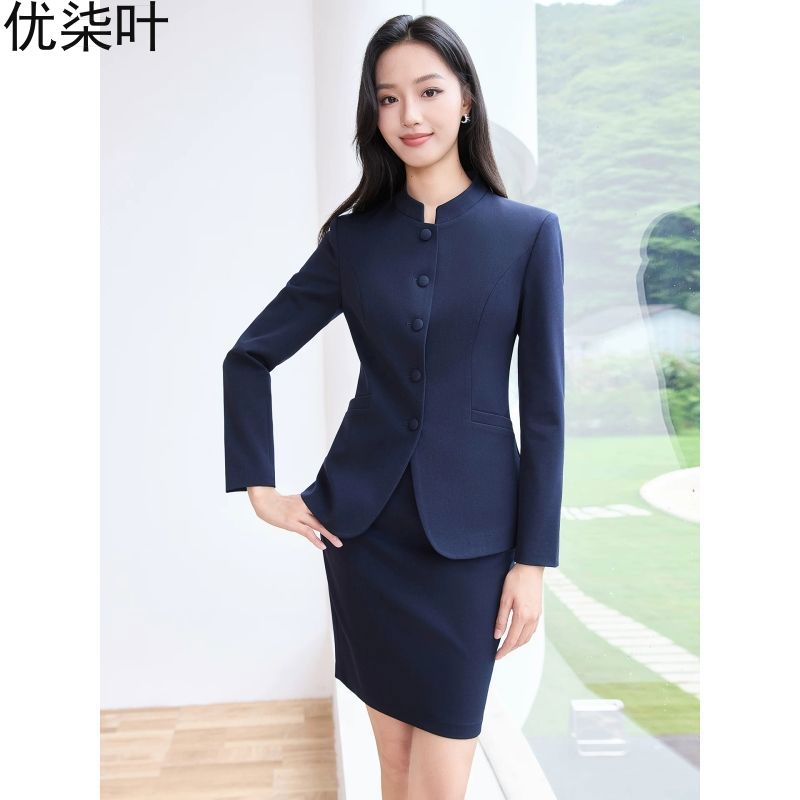 新中式西装套装女秋冬2026新款气质正装珠宝店工装酒店前台工作服图片