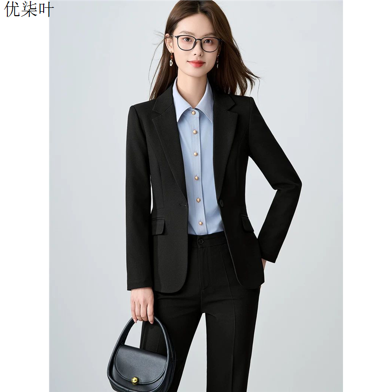黑色西装套装女职业正装公务员面试小个子工作服西服外套工装