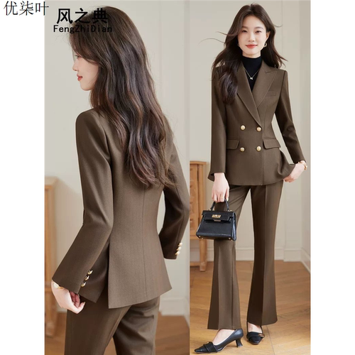 咖色西装套装女2025新款秋职业装气质工作服正装高端时尚西服外套