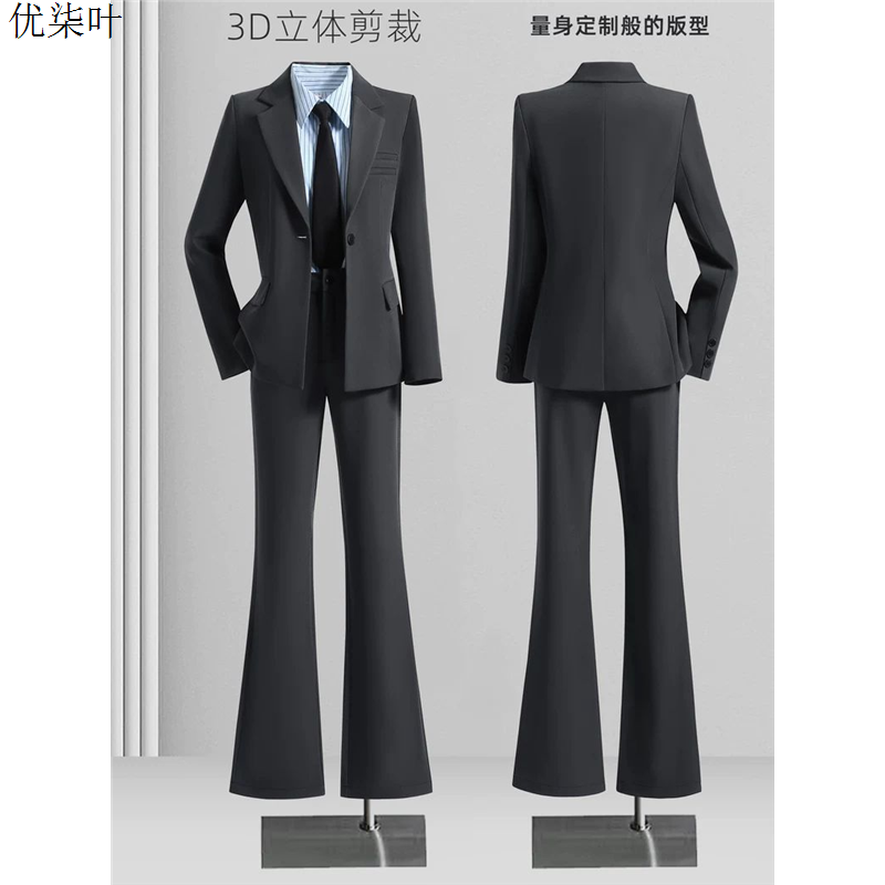 灰色西装套装女职业正装2025新款高级感气质工作服大学生面试西服