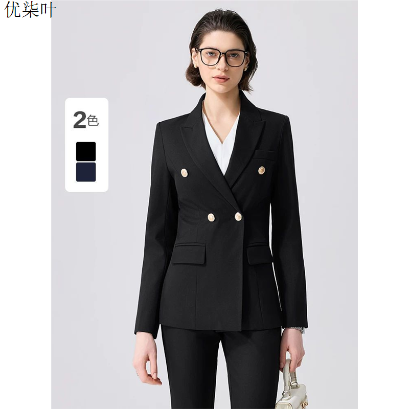 黑色西装外套女2026新款轻职场面试正装大学生职业西服套装高级感