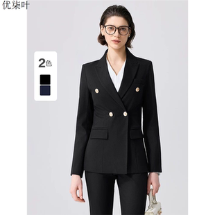 黑色西装外套女2026新款轻职场面试正装大学生职业西服套装高级感