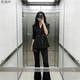 正装 外套春秋新款 气质女神工作服职业播音西服 套装 黑色西装