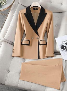 卡其色西装外套2025春秋新款设计感小众新款高级西服时尚气质套装