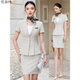 短袖 女夏季 气质女神范前台工作服薄款 修身 高端职业西装 职业装 套装