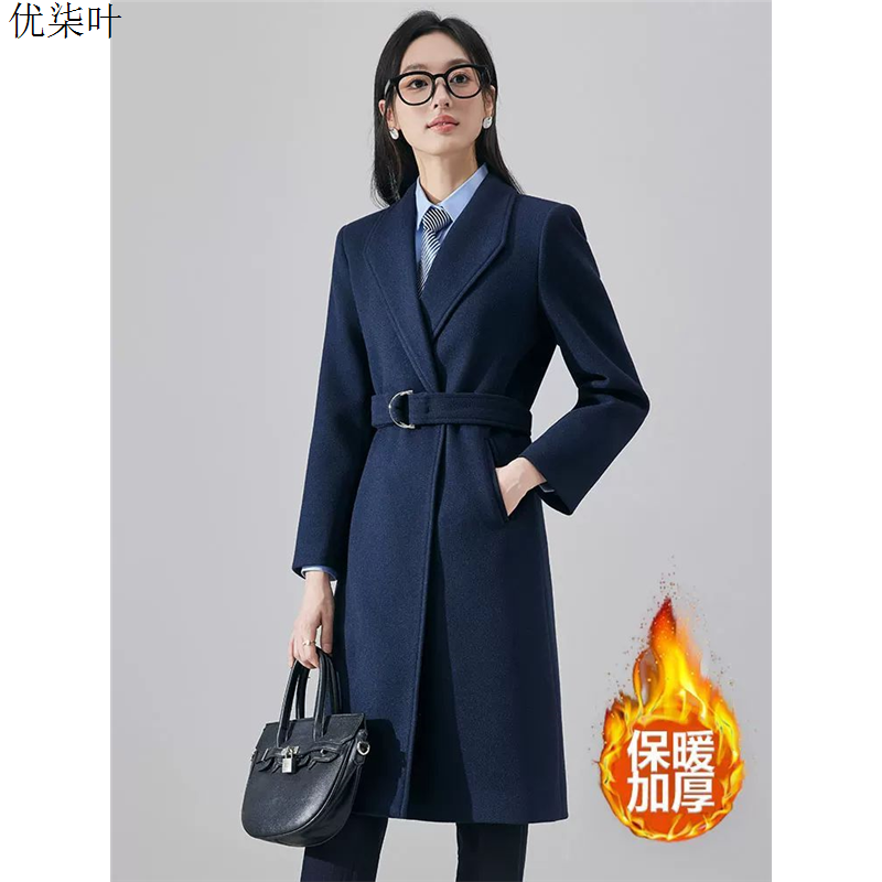 毛呢大衣女2025新款冬加厚美容院珠宝店售楼部职业工作服呢子外套