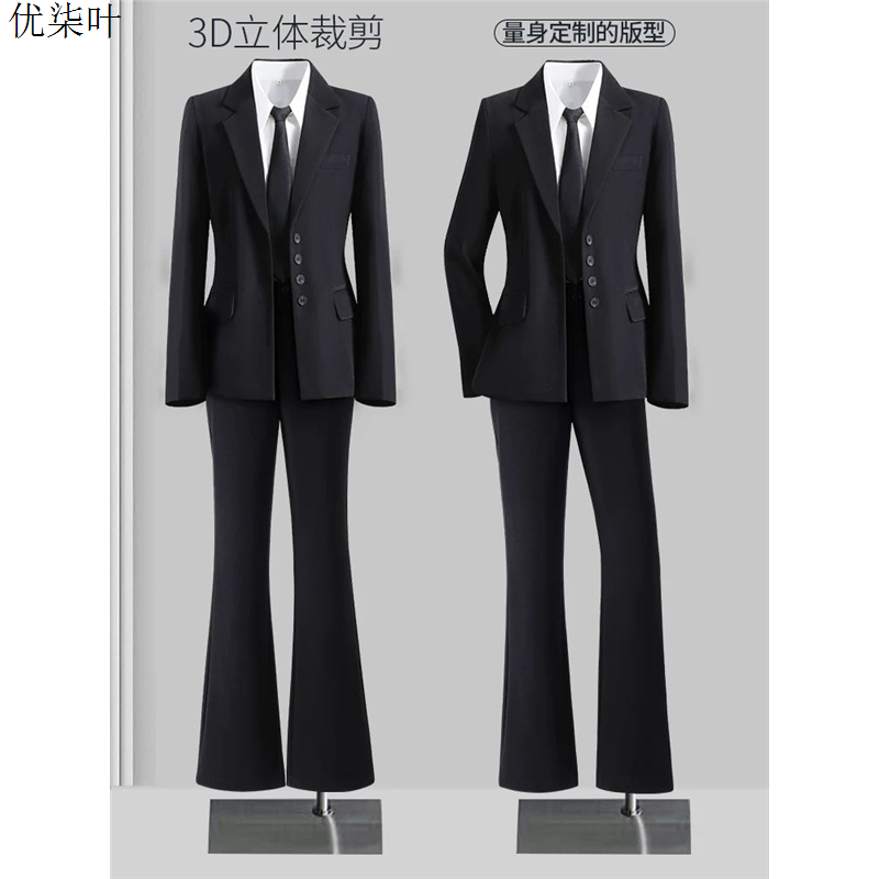 大学生面试西装套装女公考正装高级教师穿搭通勤小个子黑西服外套