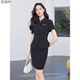 酒店前台工装 套裙女夏通勤职业装 收腰显瘦气质两件套 西装 黑色短袖