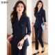 西服高级感气质职业正装 藏青色西装 中袖 女薄款 高端经理工作服 套装