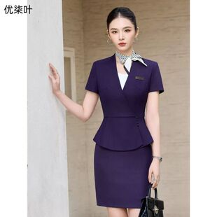高端职业西装套装女夏季气质酒店经理店长工装售楼部珠宝店工作服