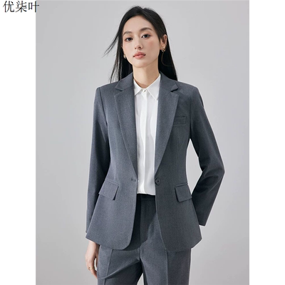 灰色西装套装女2025新款秋冬季高级感气质小个子通勤职业正装西服