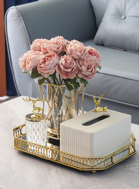 客厅纸巾盒轻奢北欧茶几收纳抽取式卫生纸盒装饰品创意高档餐巾家