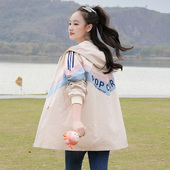 初中生秋装 女外套高中学生秋季 新学院风撞色风衣女孩15岁青少年潮