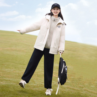 初中学生卫衣棉衣秋冬季 大童棒球服菱形格子棉袄少女 棉服外套新款