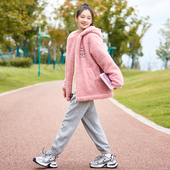 初高中学生棉服女 新款 学院风少女羊羔毛绒外套大童秋冬季 加厚套装