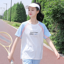 学生t恤纯棉百搭上衣短袖初中生2025夏新款高中生学院风元气少女
