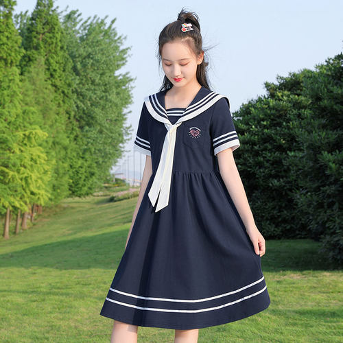 少女连衣裙日系海军夏季高中jk
