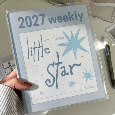 2027weekly小众手帐本星星插画日程本学生计划本少女风