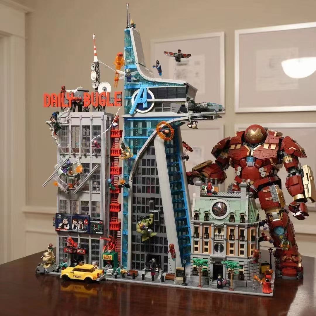 漫威复仇者联盟大厦积木拼装大型模型益智男孩子礼物建筑反浩克