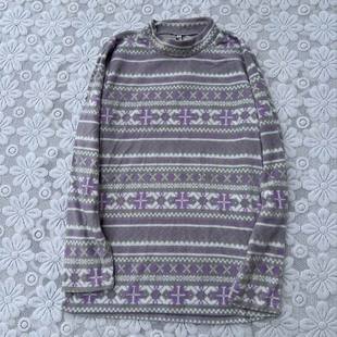 家居上衣多花型打底睡衣有弹力5126 简约半高领套头摇粒绒长袖 包邮