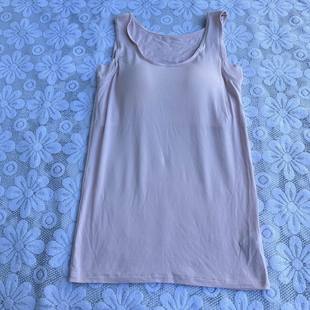 有弹力背心女3937 包邮 简约纯色日单免文胸无钢圈带杯夏日薄款 修身