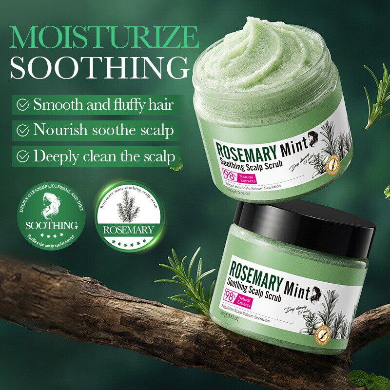 迷迭香头皮磨砂膏 Rosemary mint scalp scrub freshen soothing