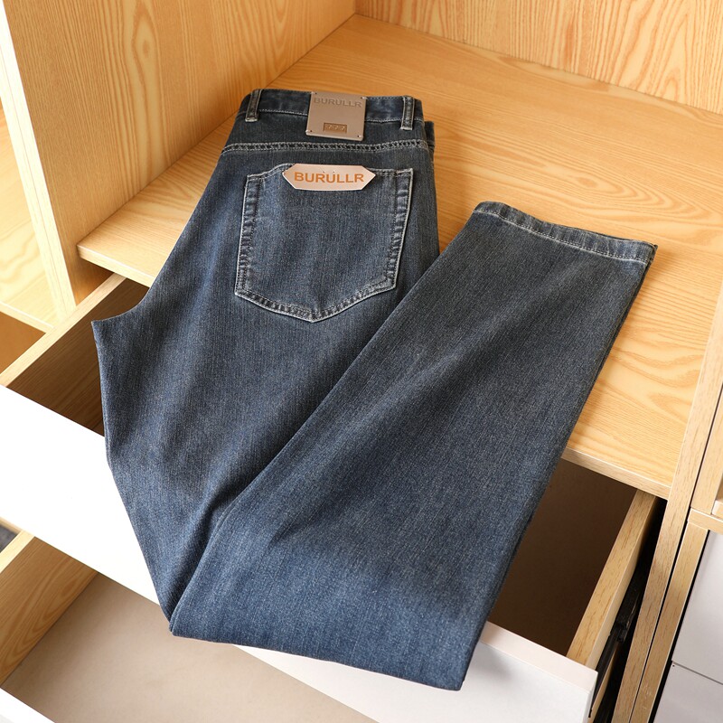 棉+莱赛尔面料 春夏薄款牛仔裤弹力舒适商务休闲男装直筒裤长裤子