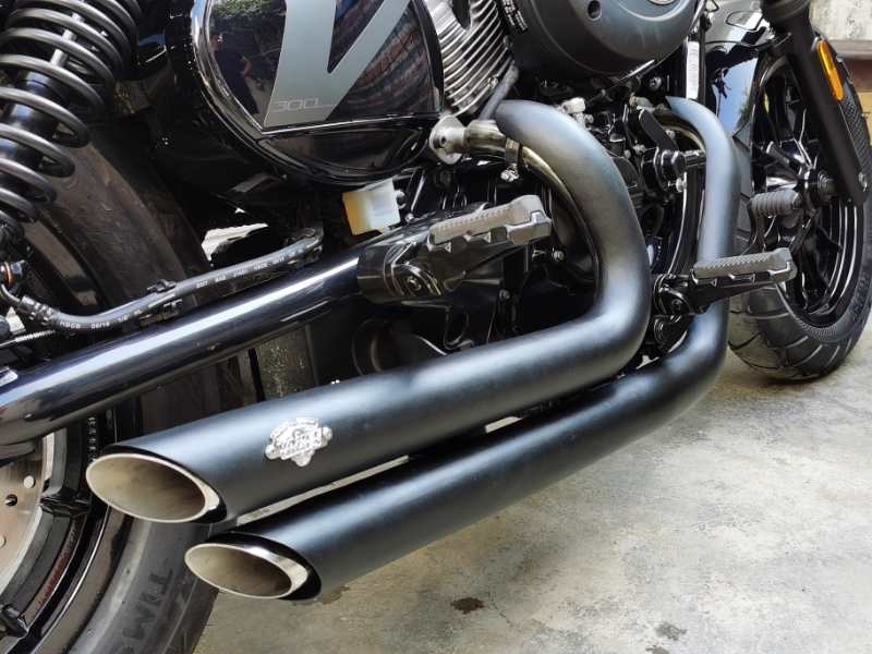 适用于适用于轻骑gv300改装vh排气双出vh排气管消音器