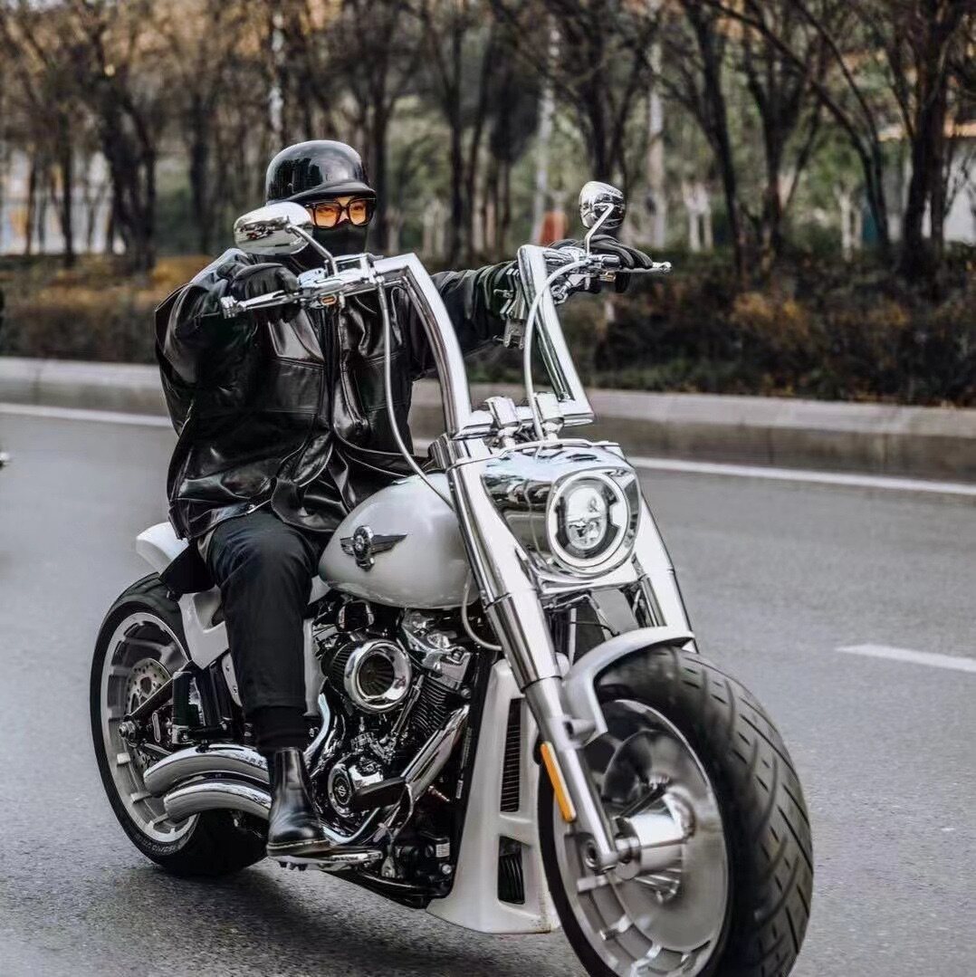 哈雷883 1200夜路德 路威 街霸 肥仔突破者改装加粗2英寸加高车把