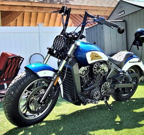 适用于印第安侦察兵 bobber改装回拉羊角加高车把1.5英寸粗高把