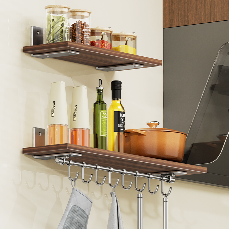 厨房墙上一字板置物架免打孔调料架多功能厨具收纳架锅铲勺子挂架,家装主材,支架挂钩,淘宝优惠券,粉丝福利购,淘宝优惠卷