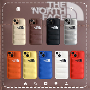 欧美潮牌适用iPhone15Promax苹果充棉14pro羽绒马甲北面手机壳13pm高颜值12潮流11男女硅胶防摔保护套运动风