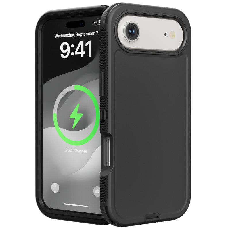 欧美军工防摔手机壳适用于iPhone17Air全包磨砂硅胶16promax盔甲个性三合一保护壳15/14PM简约加厚防滑13男