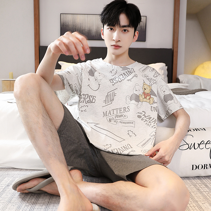 派邦奴男纯棉卡通睡衣可外穿套头
