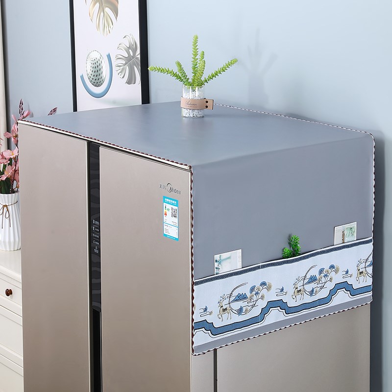 双开门冰箱盖布防水防油防尘保护F巾滚筒洗衣机罩顶布多用盖巾