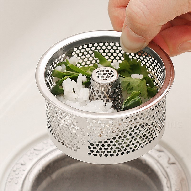 升级版中柱蜂窝孔304厨房水槽过滤网H不锈钢防堵洗碗水池漏网不堵