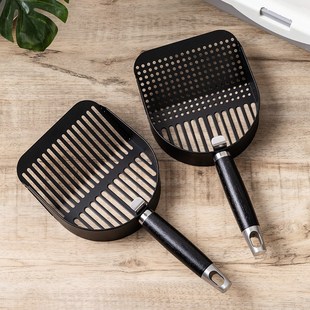 猫砂不锈钢铲子碳铁铲o屎膨润土豆腐渣混合砂木薯砂通用木柄大网