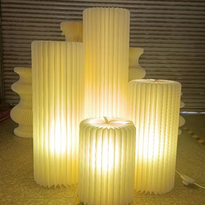 婚庆发光折f纸甜品台罗马柱折柱路引生日求婚布置灯台