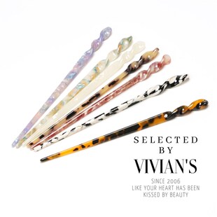 日式筷子发簪~气质漩涡~长款一字簪素簪后脑勺发叉W头饰发钗盘发