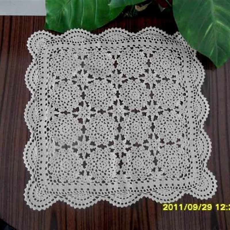 棉花团手工钩针勾花森系r田园蕾丝编织拍摄背景 床头柜盖布沙发巾