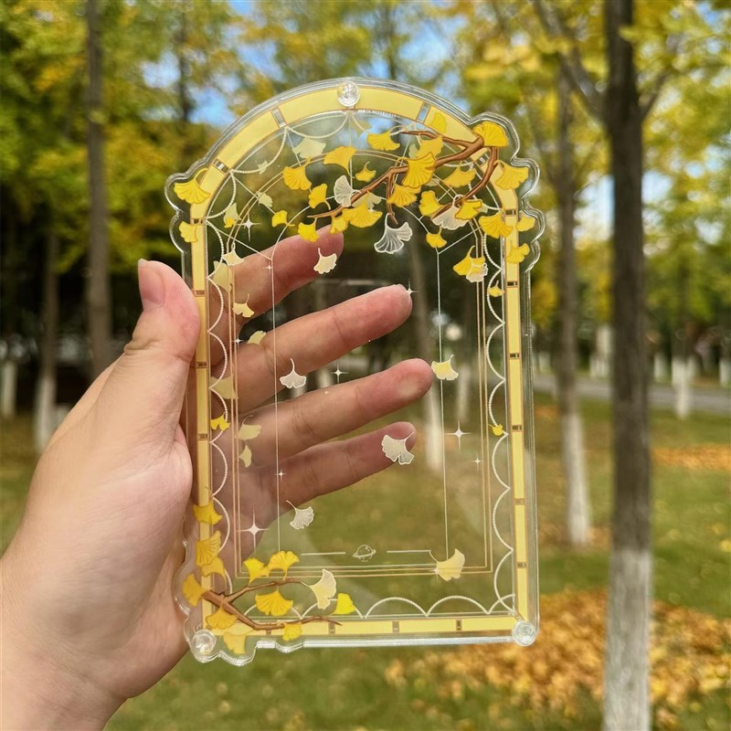 四季系列亚克力卡框花窗立牌谷美展示架高颜值拍立U得小卡收纳相