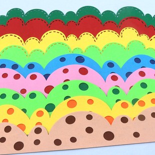 幼儿园主题环创材料家园栏黑板报装饰边框不织布毛毡Z波浪花边条