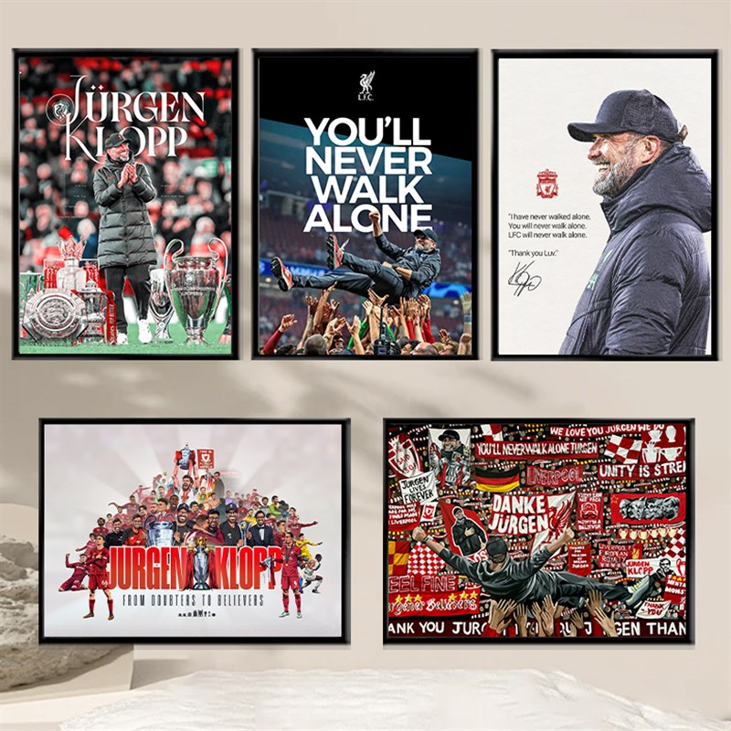 克洛普渣叔利物浦装n饰画相框海报挂画铝合金实木照片墙摆挂框壁