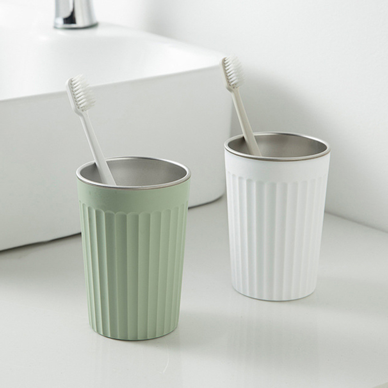 日式简约不锈f钢洗漱杯家用漱口杯牙缸情侣牙刷杯儿童水杯杯子