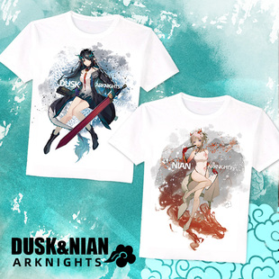 明日方舟年夕嵯峨动漫游戏周边定制夏季二次元短袖宅男T恤痛衣