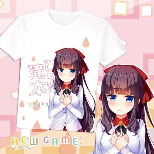 New Game泷本日富美动漫周边二次元休闲时尚圆领长短袖T恤宽松